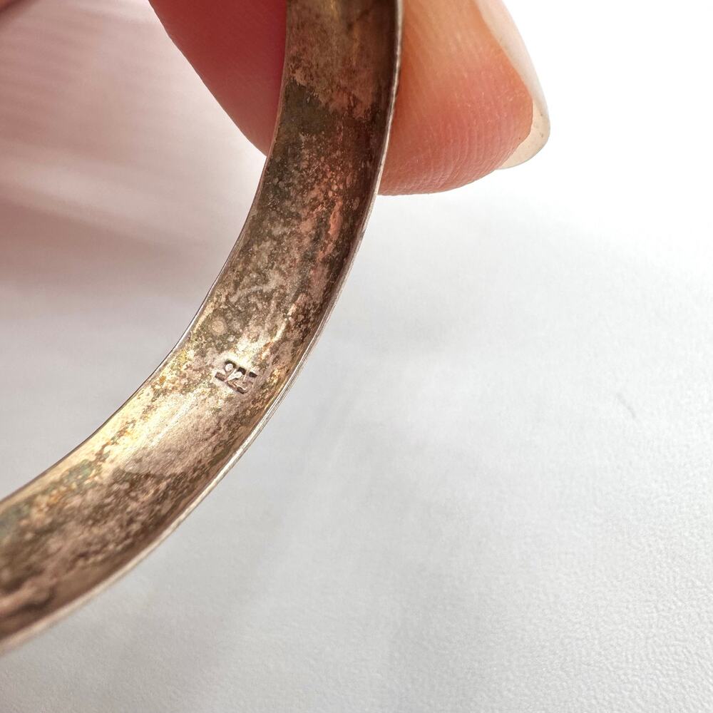 Vintage 925 Sterling Silver Tarnished Hoop Earrings Stamped Tested 6.39 grams - Picture 6 of 10